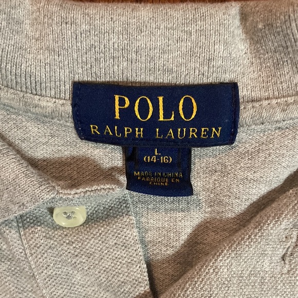 Gray Polo Shirt Boys Large (14/16) - Picture 2 of 3